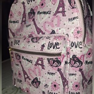 Blush crush pink paris purse mini/backpack brand new